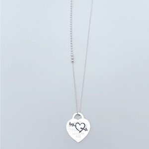 Tiffany & Co Return to Tiffany Large Heart Tag Charm on 32” Mixed Bead Chain